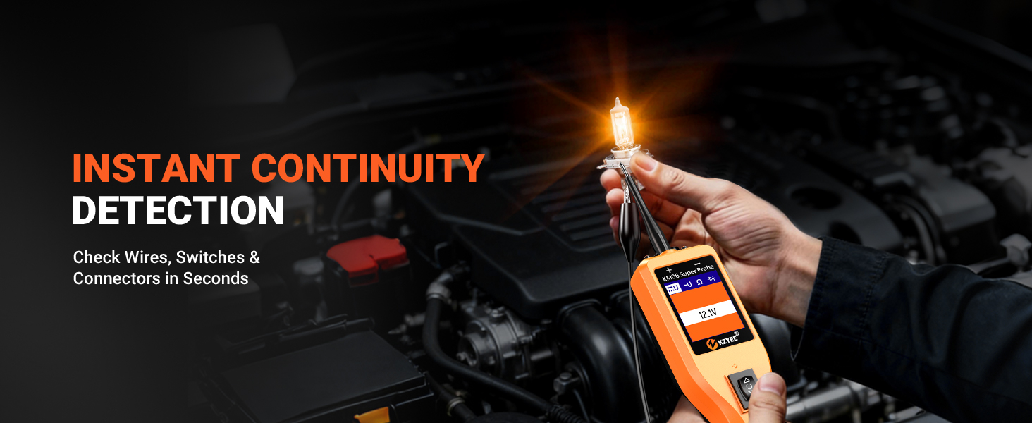 Automotive continuity checker used to verify wire, switch and connector circuits during quick tests