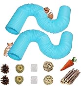 PINVNBY 2 PCS Hamster Tunnels,Plastic Ferret Tunnel,Guinea Pigs Tubes Hamsters Foldable Exercisin...