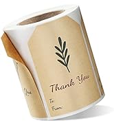 SallyFashion Kraft Name Tag Stickers,240 PCS Vintage Gift Tag Stickers Thank You Gift Tags Gift L...