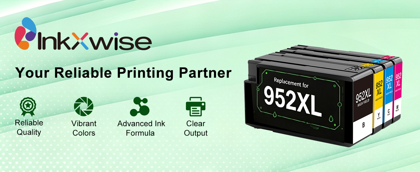 952XL INK cartridges Fade-resistant, crisp print quality