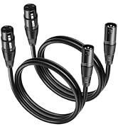 Aqdocvf 2 Pack Premium XLR Cable - 3ft, Male to Female Microphone Cable Oxygen-Free Copper (OFC) ...