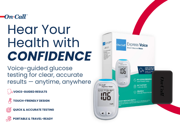 voice guided blood glucose monitor for clear accurate testing results anytime anywhere