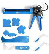 PRO Caulk Gun Kit Heavy Duty Silicone Caulking Gun Thrust Ratio 24:1 No-drip Rotating Barrel and ...