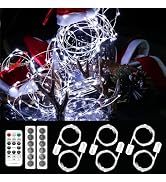 HXWEIYE 6 Pack White Fairy Lights Battery Operated with Remote & Timer, 7ft 20LED Mini String Lig...