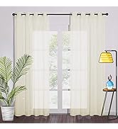 SpaceDresser Grommet Sheer Voile Window Curtain,2 Panels Grommet Drapes for Kitchen, Bedroom and ...