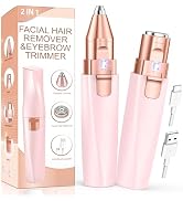Eyebrow Trimmer Facial Hair Removal for Women: 2 in 1 Rechargeable Facial Hair Remover & Eyebrow ...