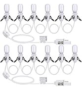 Meonum 2 Pack Accessory Cord with 6 LED T20 Bulbs, Indoor Blow Mold Light Warm White with Switch,...