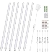 LED Under Cabinet Lighting 6-Pack 12 inch Seamlessly Linkable Strip Light Bars for Cabinet, Kitch...