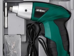 Hi-Spec 4V Green Electric Screwdriver Tool Kit Set