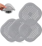 4 Pack Drain Hair Catcher Durable Silicone Hair Stopper Shower Drain Covers Easy to Install and C...