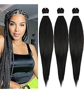 Braiding Hair Pre Stretched (1B#, 16inch-3Packs)