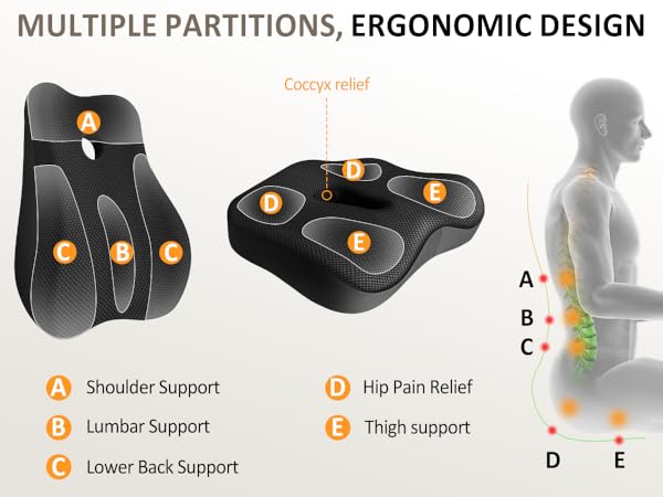 memory foam seat cushion for long sitting