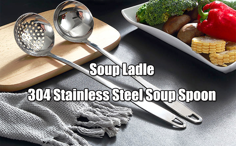Soup Ladle, 304 Stainless Steel Soup Spoon