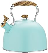 2.6 Quart Tea Kettle Stovetop Whistling for Stove Top Food Grade Stainless Steel Tea Kettles with...