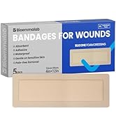 Large Waterproof Bandages 4X12 Silicone Foam Dressing for Sensitive Skin Wound Care, Adhesive Coh...