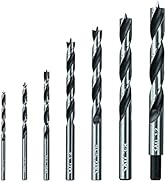 Sali Brad Point Wood Drill Bits 7pcs Set Carbon Steel Wood Drill Bit Set for Hardwood, Plywood, P...