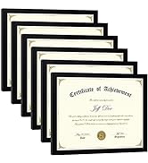 HappyHapi Document Frame, Certificate Frame 8.5 x 11 Multi-Pack, Diploma Frame 6 Pack, 8.5x11 Pic...