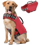 Pawaboo Dog Life Jacket, Reflective Dog Safety Vest Adjustable Pet Life Preserver with Strong Buo...