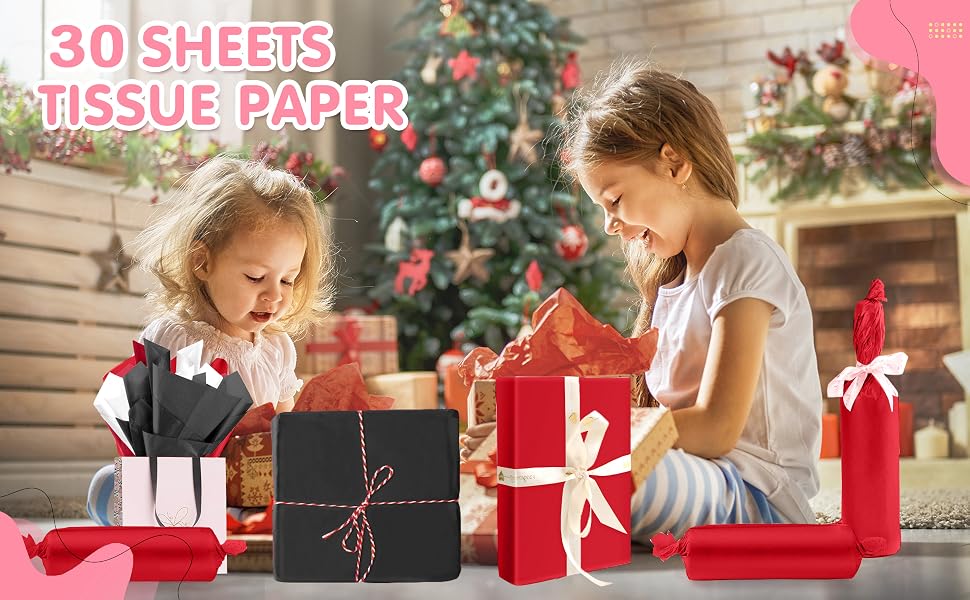 Black White Red Tissue Paper