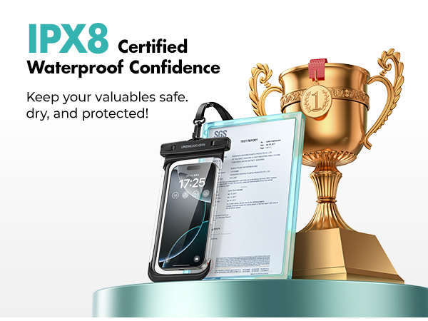 IPX8 certified waterproof phone pouch
