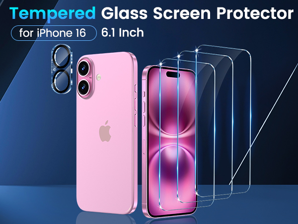 iphone 16 screen protector tempered glass case friendly