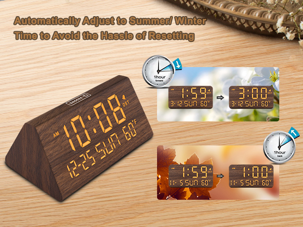 wooden alarm clock