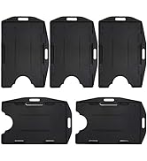 Pawfly 2 Card ID Badge Holder 2 Sided Black Rigid Hard Plastic Credit Card Protector - 5 Pack
