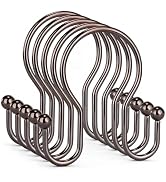 Goowin Shower Curtain Hooks, 12 Pcs Shower Curtain Rings, Stainless Steel Shower Curtain Hangers,...