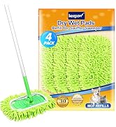 KEEPOW Reusable Microfiber Mop Pads Compatible with Swiffer Sweeper & Mop Deluxe 2-in-1, Wet & Dr...