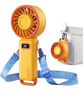 Diveblues Portable Handheld Fan, 7.4m/s High Speed Turbo Fan, 180° Foldable 4-in-1 Personal Neck ...