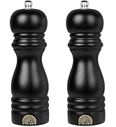 MYRAINBOW Salt and Pepper Grinder Set - Adjustable Wooden Grinders, Black & White Salt and Pepper...