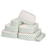 Narwey 7 Set Checkered Packing Cubes for Travel Carry on Suitcase Luggage Organizer Bags for Kids...