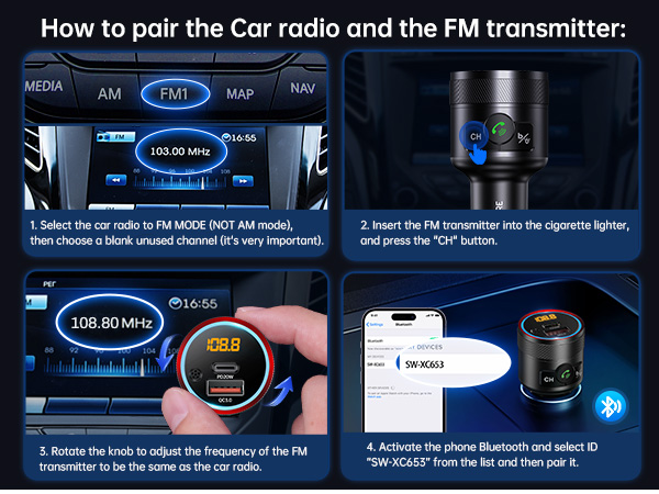 bluetooth fm transmitter car