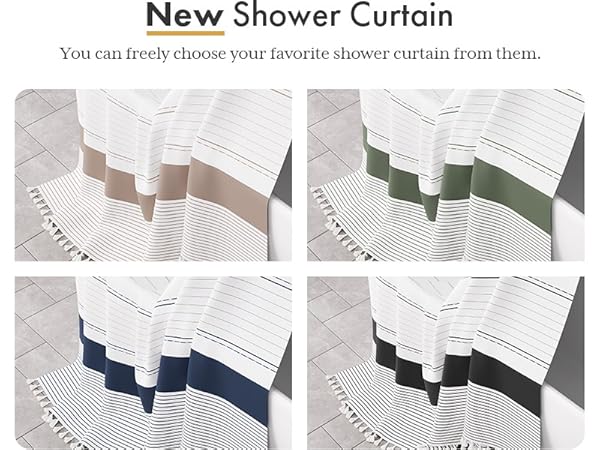 AmazerBath Boho Farmhouse Shower Curtain Set