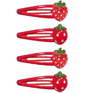 Pejlnd Strawberry Hair Clip - 4Pcs Red Metal Snap Fruit Hair Clips Hair Barrettes Cute Strawberry...