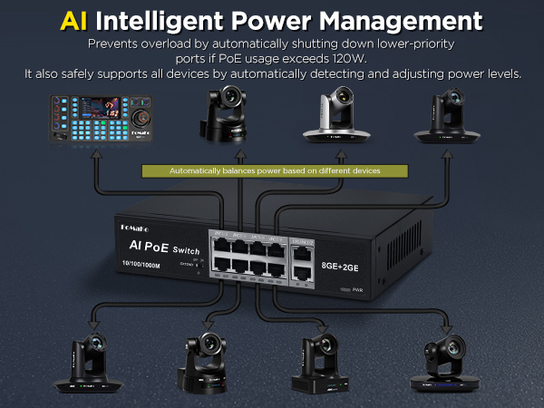 P1000 Computer Networking Switches| 8 PoE+ Port