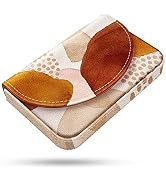 xiviers Business Card Holder,PU Leather Business Card Case Color Printing Pattern Card Holder Wal...
