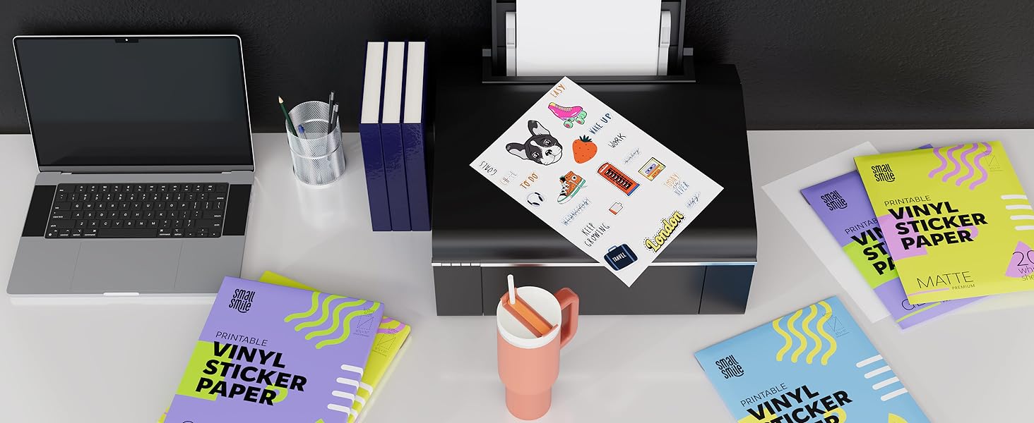 Printable Vinyl Sticker Paper for Inkjet Printer and Laser