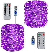 Twinkle Fairy Lights 8 Modes with Remote and Timer 33ft 100LED USB Plug in String Lights Waterpro...