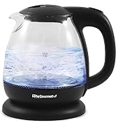 Elite Gourmet EKT1001B Electric BPA-Free Glass Kettle, Cordless 360° Base, Stylish Blue LED Inter...