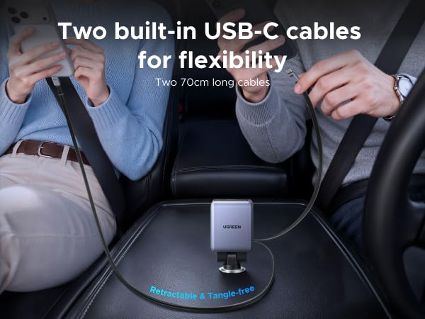Two 70cm built-in USB-C cables
