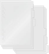 XiowDow A5 Binder Tabs Dividers Clear Acrylic Index Divider with Protective Film 6 Tab Folder Pag...
