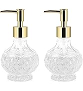 Retyion Glass Soap Dispenser Hand Soap Dispenser Soap Dispenser Bathroom with Rust Proof Pump for...