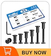 35 Sets Black M6 Hex Drive Socket Cap Bolts Screws Kit, M6 x 16mm/ 20mm/ 25mm/ 30mm/ 40mm/ 50mm B...