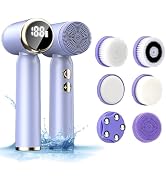Facial Cleansing Brush, 6 in 1 Electric Face Scrubber with 6 Brush Heads and 3 Spin Speeds for De...