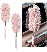 NYTKL 2PCS Car Interior Duster with Extension Pole, 11.8" to 30.5" Retractable Dusters Auto Dash ...