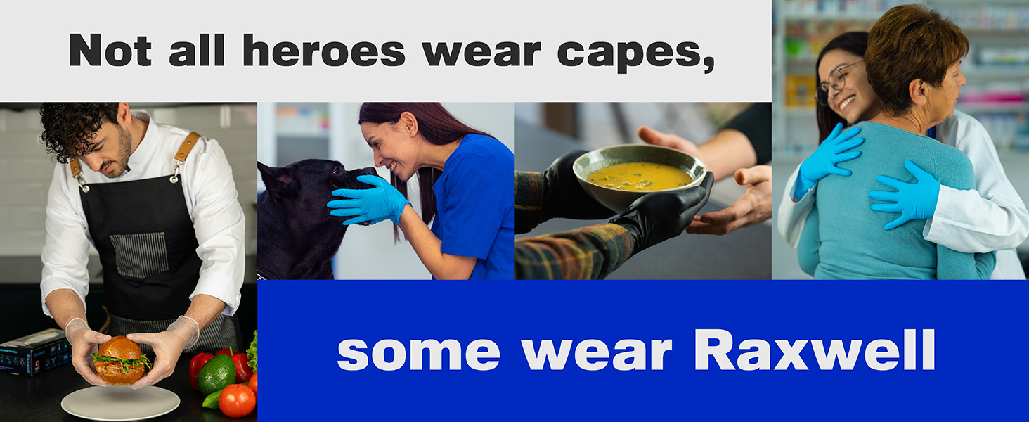 Not All Heroes Wear Capes, some wear raxwell large disposable chemical resistant gloves gloves