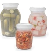 Silicone Food Storage Containers Set, Leak proof Pickling Canister Jars with Lid, Collapsible Reu...