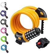 NDakter Bike Lock, 4 Feet Bike Locks Cable, High Security 5 Digit Resettable Combination Coiling ...