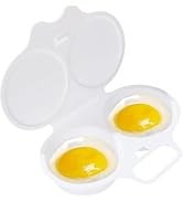 1Pc White Egg Poacher, Microwave Egg Boiler Poacher, 2 Cavity Nonstick Poached Egg Maker With Lid...